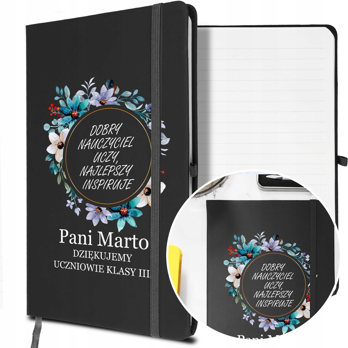 NOTES A5 z Gumką Prezent DZIEŃ NAUCZYCIELA Wzory