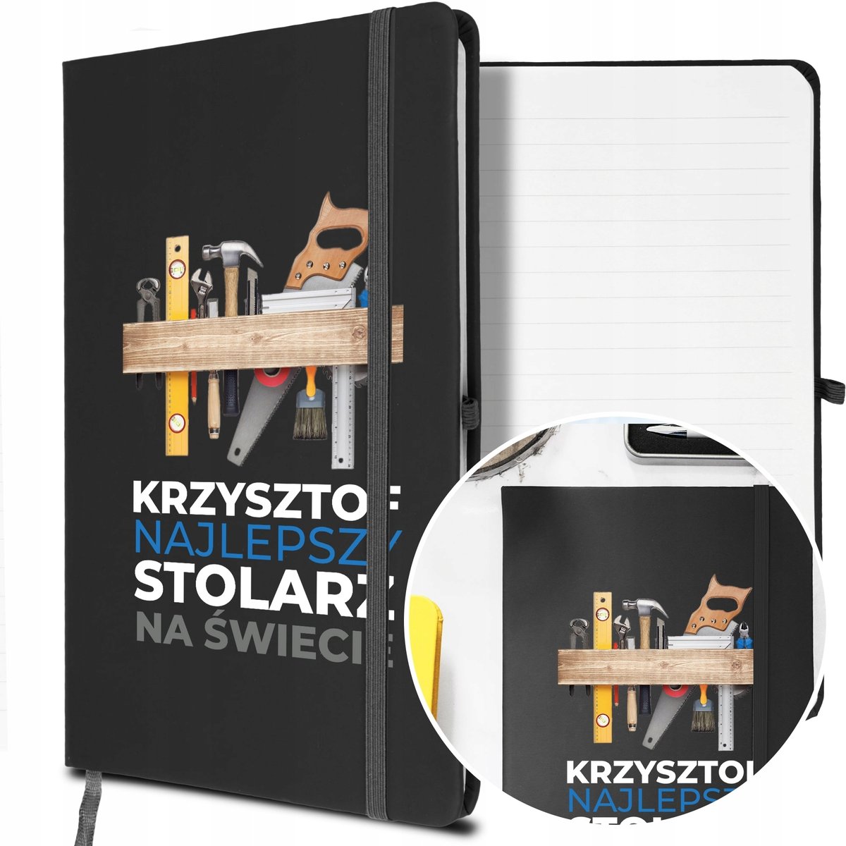 NOTES A5 z Gumką Prezent dla STOLARZA Twoje IMIĘ
