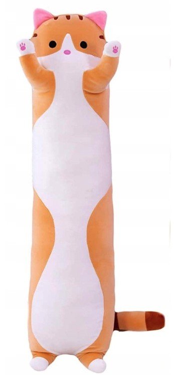 Poduszka Kot Rudy Kotek Długi Maskotka Pluszak Dla Dzieci Prezent 70cm