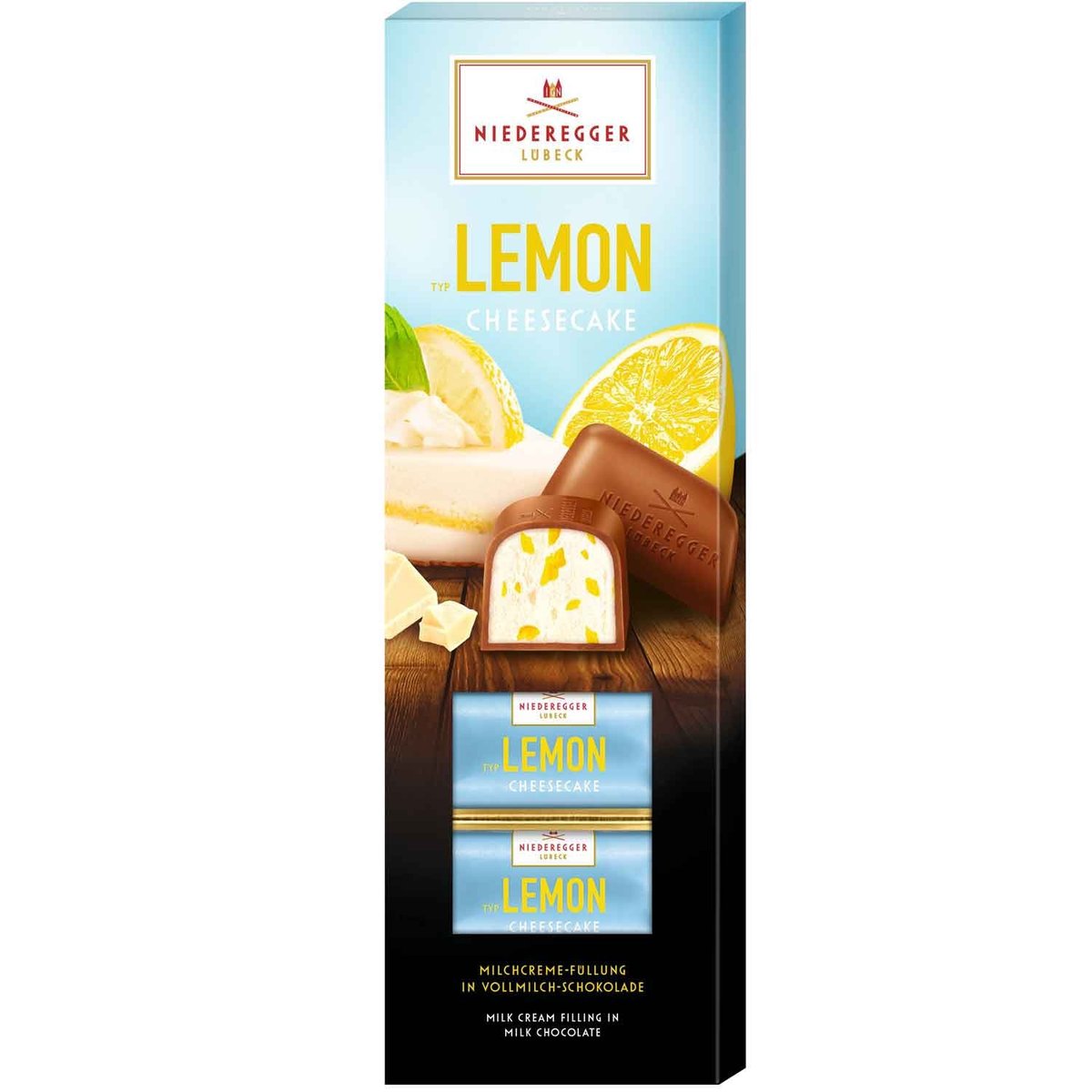 Praliny NIEDEREGGER Lemon Cheesecake z nadzieniem cytrynowy sernik 100g