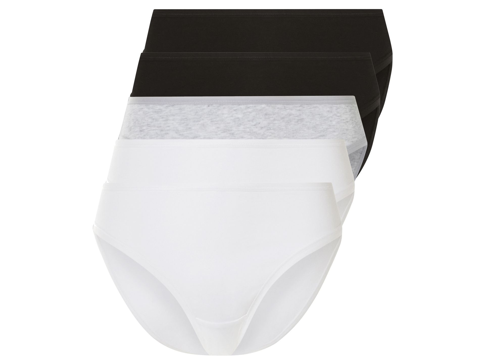 esmara® Figi damskie z bawełną, 5 par (M(40/42), Czarny/ szary/ biały)