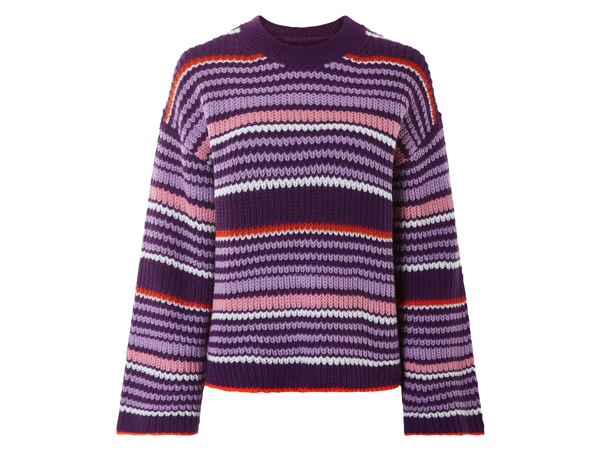 esmara® Damski sweter dzianinowy z rozporkami bocznymi (S (36-38), Fioletowy)