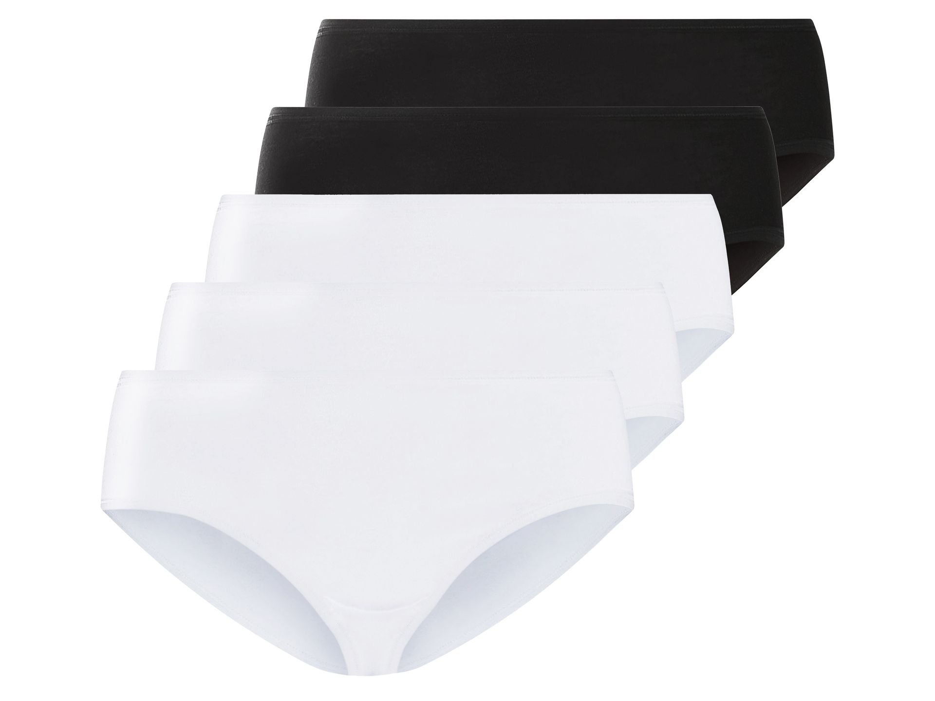 esmara® Figi damskie z bawełną, 5 pary (3XL (56/58), Czarny/ biały)