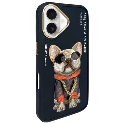 Etui NIMMY Glasses Cool Dog do Apple iPhone 16 Czarny