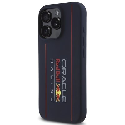Etui RED BULL Silicone Vertical Logo MagSafe do Apple iPhone 16 Pro Granatowy