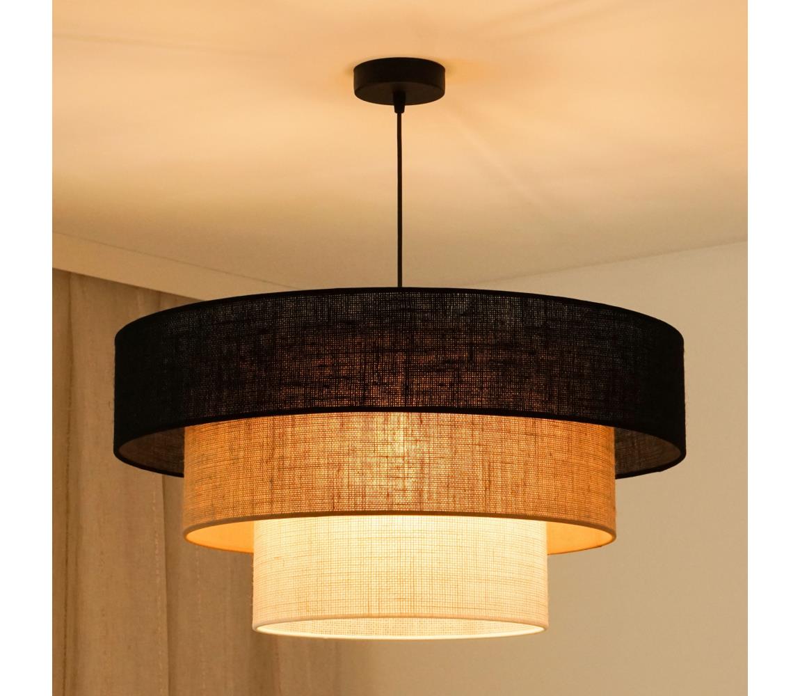Brilagi - Żyrandol na lince ASPEN LUNETA 1xE27/15W/230V śr. 60 czarny/beżowy/kremowy
