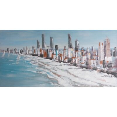 Obraz EUROFIRANY 654 140 x 70 cm Niebieski