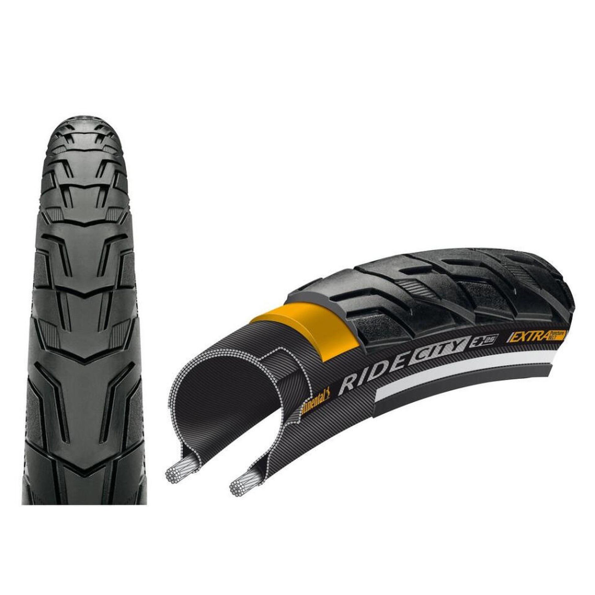Continental opona drutówka City Ride II, Black/Black Reflex, One Size, 0100708 CTC244