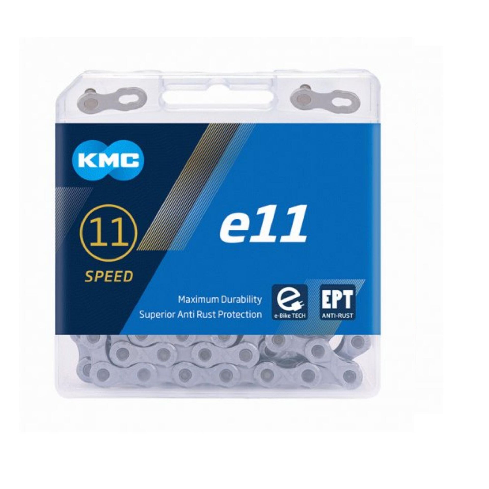 Kmc Łańcuch E11 Ept 136 Ogniw Srebrny Box