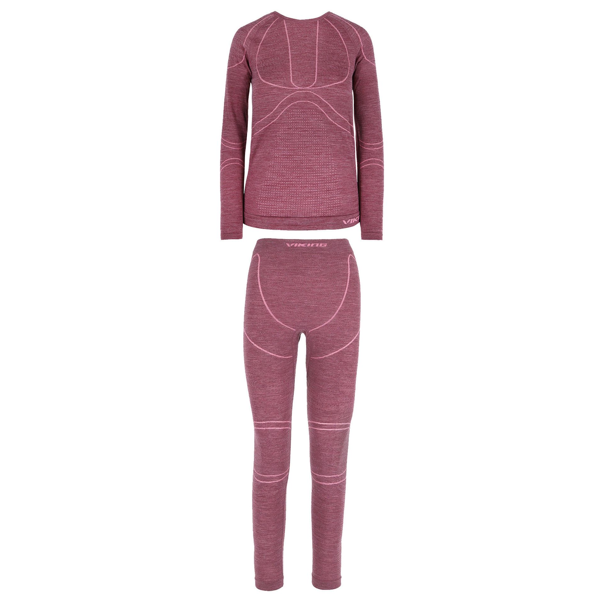 Komplet bielizny termoaktywnej damskiej Viking Lana Pro Merino 3840 różowy - XXL