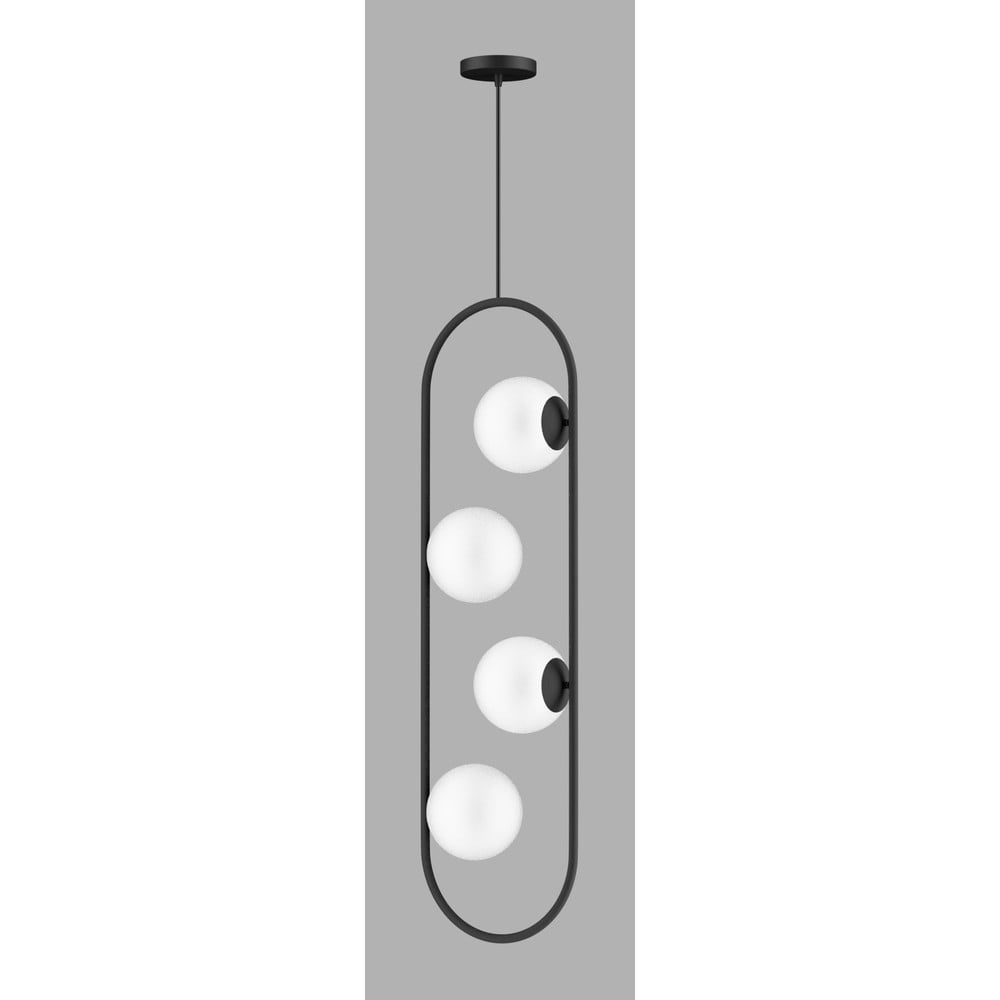 Czarna lampa wisząca ze szklanym kloszem Club – Squid Lighting