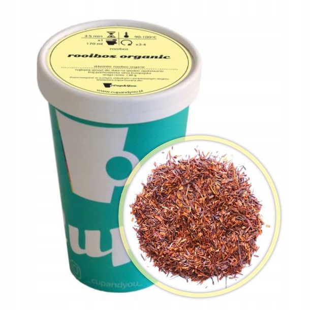 Najlepsza sypana herbata czerwonokrzew naturalna rooibos ORGANIC 130g EKO