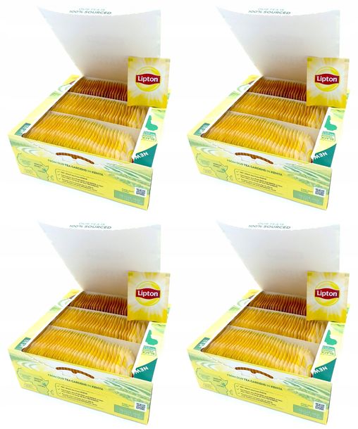 Komplet 4 Sztuk LIPTON HERBATA KOPERTA op 2g x100 szt