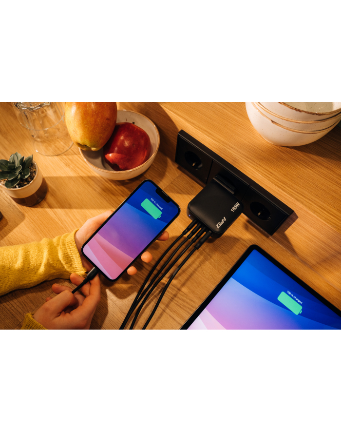 Verbatim Mini GaN Charger 165W 3xUSB-C 1xUSB-A US/EU/UK A.32216