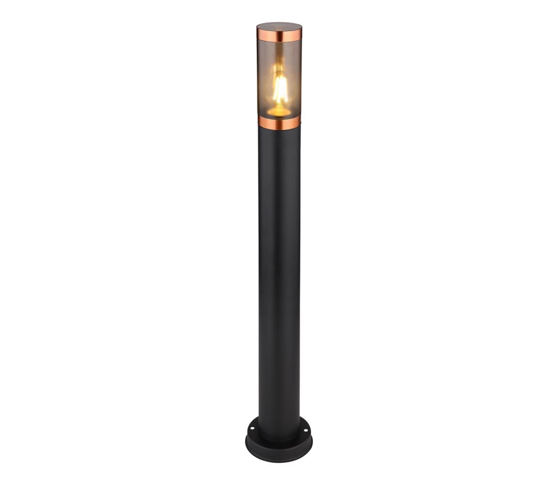 Globo 31588BC - Lampa zewnętrzna BOSTON 1xE27/23W/230V IP44 80 cm czarny/miedź