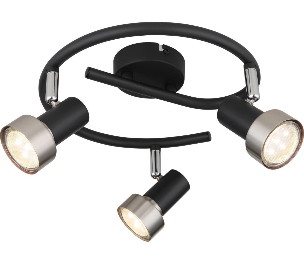 Globo 57917-3N - Oświetlenie punktowe MASON 3xGU10/25W/230V czarny/srebrny