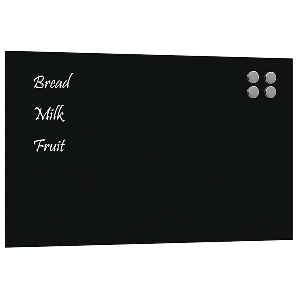vidaXL Tablica magnetyczna ścienna Czarna 100x60 cm Szkło hartowane