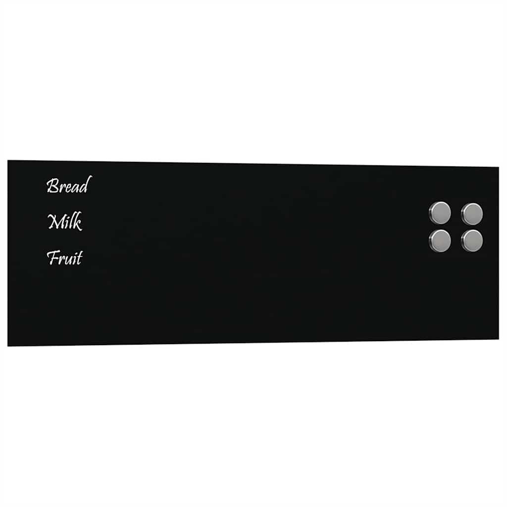 vidaXL Tablica magnetyczna ścienna Czarna 60x20 cm Szkło hartowane