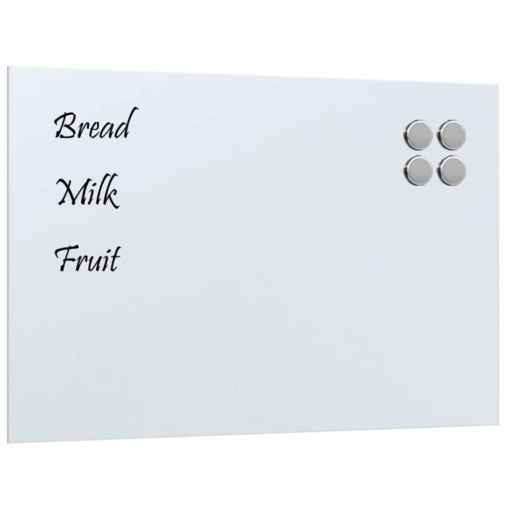 vidaXL Tablica magnetyczna ścienna biała 60x40 cm szkło hartowane
