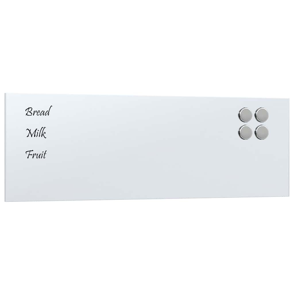 vidaXL Tablica magnetyczna ścienna biała 60x20 cm szkło hartowane