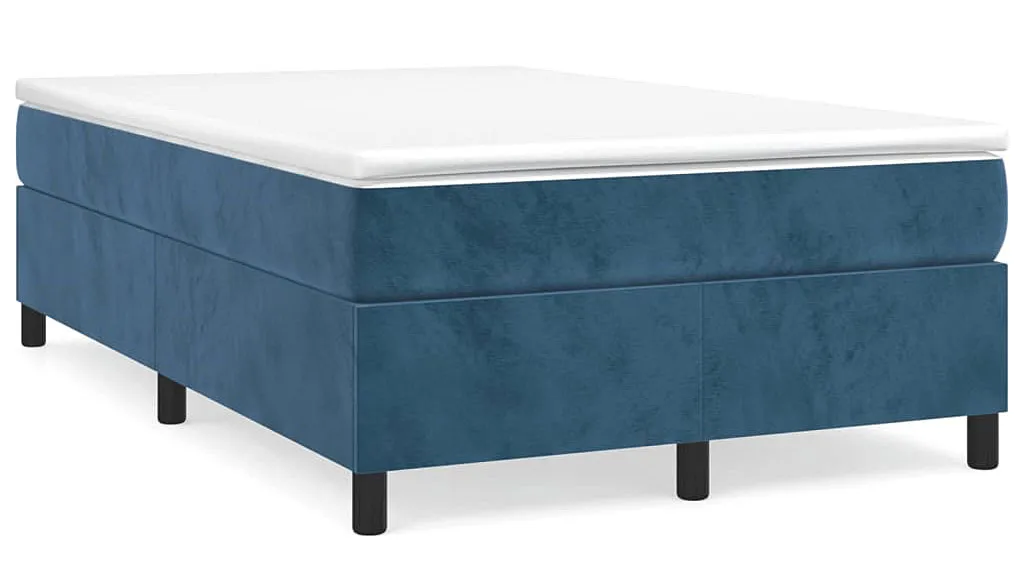 Niebieskie aksamitne łóżko z materacem 120x190 - Aleppo