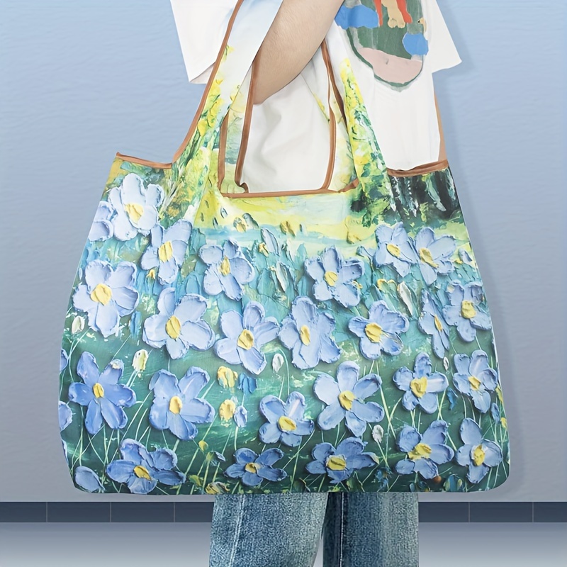 TEMU Mała torba na zakupy z nadrukiem pozycyjnym, duże torby na zakupy, modne torby podróżne, torby do przechowywania