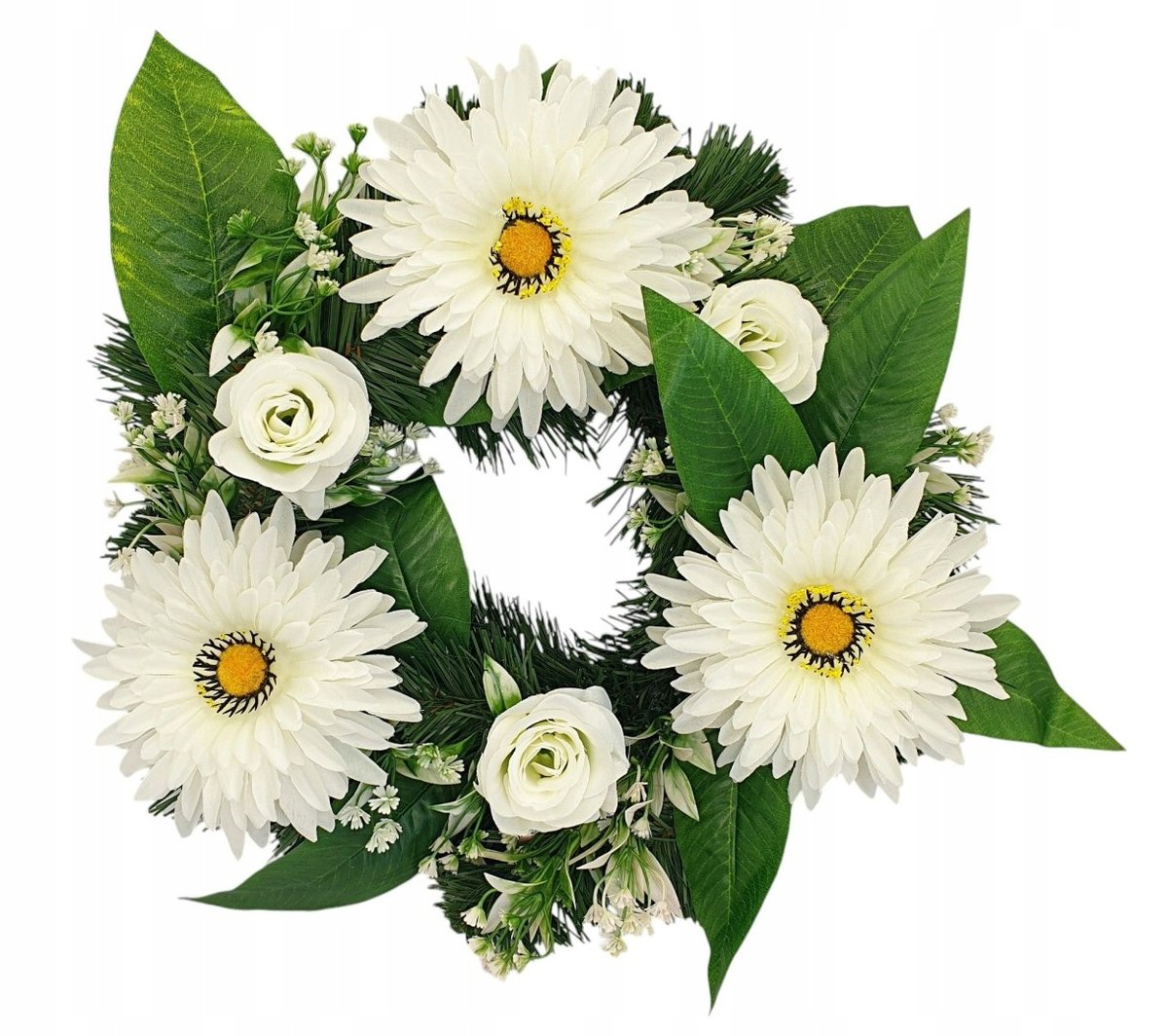 Okrągły Stroik Na Grób 38Cm Dekoracja Na Cmentarz