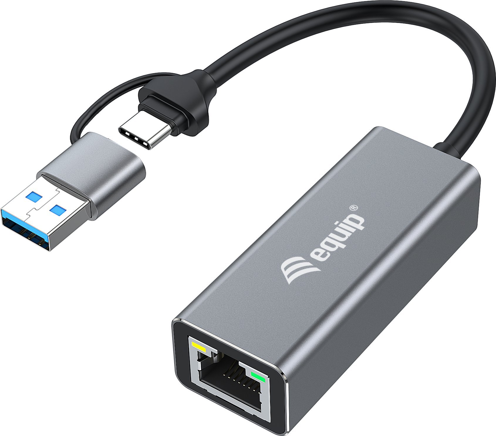 Adapter USB Equip Equip Adapter USB-C -> RJ45 10/100/1000/2500 Mbps + USB-A