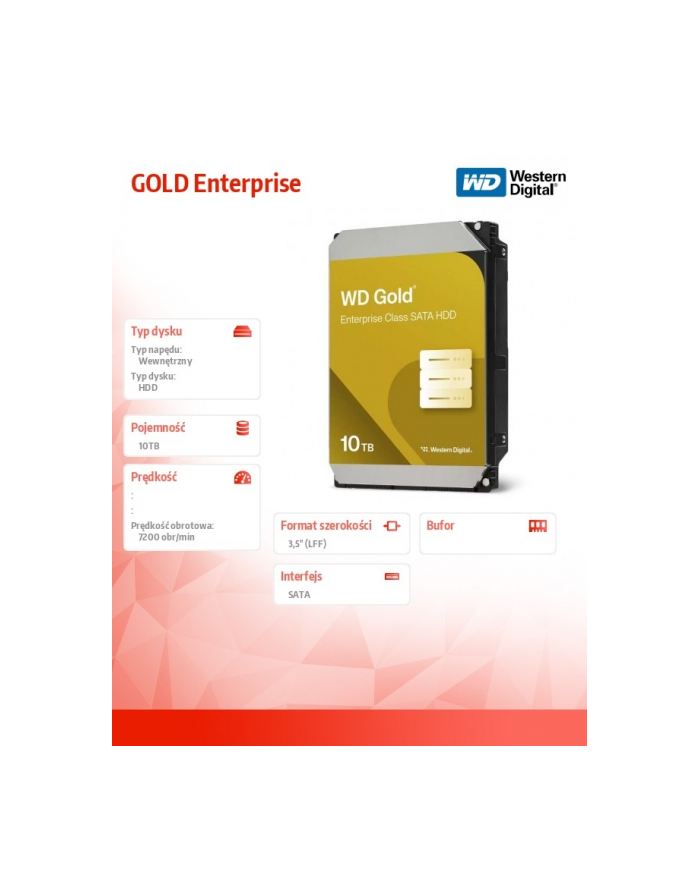 western digital Dysk HDD GOLD Enterprise 10TB 3,5 SATA WD103KRYZ