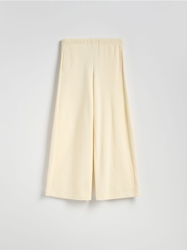 Reserved - Spodnie culotte - złamana biel