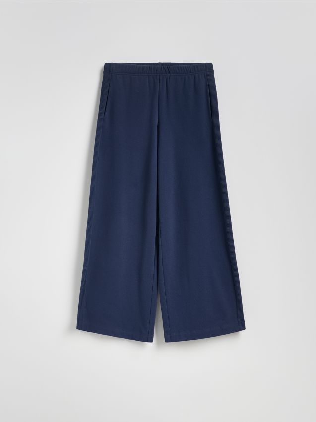 Reserved - Spodnie culotte - granatowy