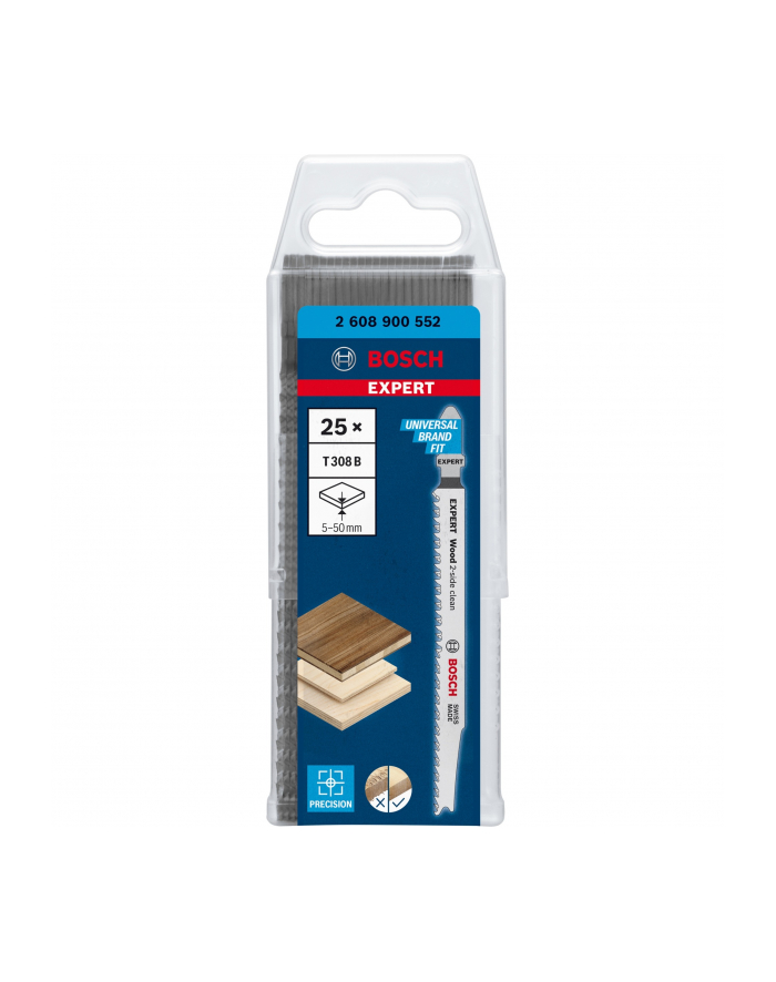 Bosch Expert jigsaw blade T 308 B 'Wood 2-side clean' 25 pieces