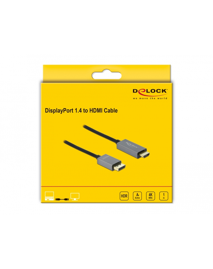Delock Kabel Displayport - Hdmi 1M Szary 85928