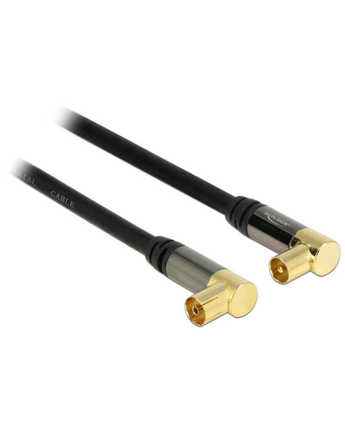 Delock Kabel Antenna Cable IEC Plug Angled IEC Jack Angled RG-6/U 1 m bla (88781)