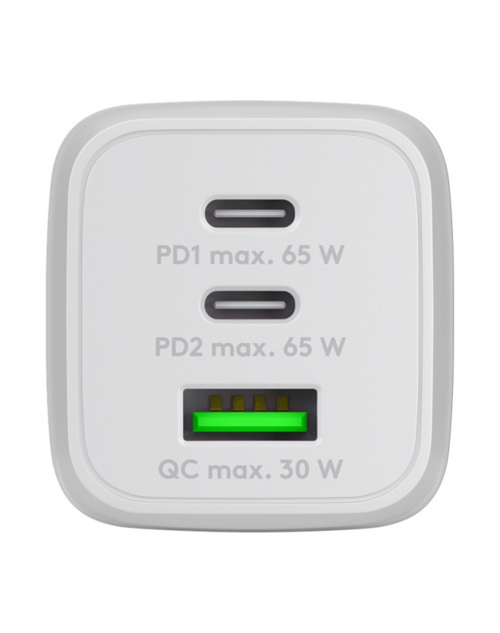 goobay USB-C fast charger Nano, PD, GaN, 65 watts Kolor: BIAŁY, 1x USB-A, 2x USB-C PD, Charge 3.0 64754