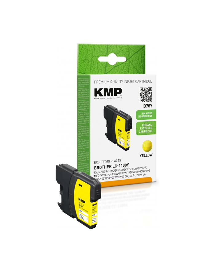 KMP B78Y tusz yellow kompatybilny z Bczerwonyher LC-1100 Y 1522,4809