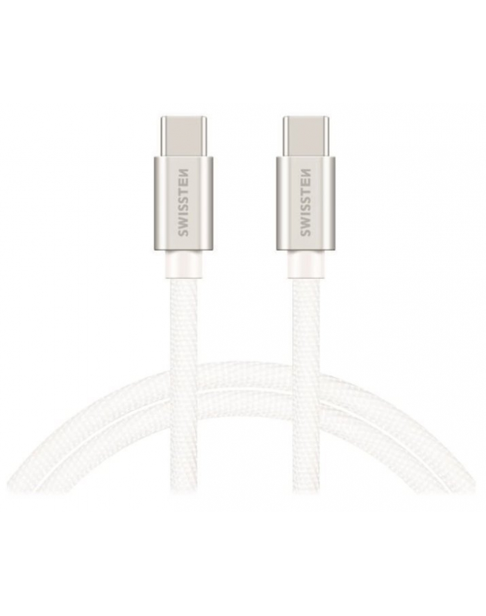 Swissten tekstylny USB-C / USB-C 2.0m Srebrny