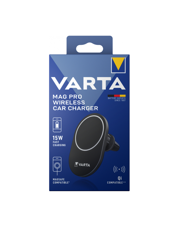 Varta Mag Pro Wireless Car Charger, charger Kolor: CZARNY