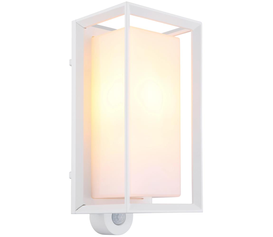 Globo 31982WS - Kinkiet zewnętrzny z czujnikiem LOGANA 1xE27/60W/230V IP44 biały