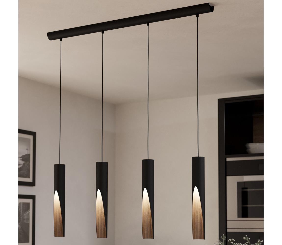 Eglo 901733 - LED Żyrandol na lince BARBOTTO 4xGU10/4,5W/230V 3000K czarny/brązowy