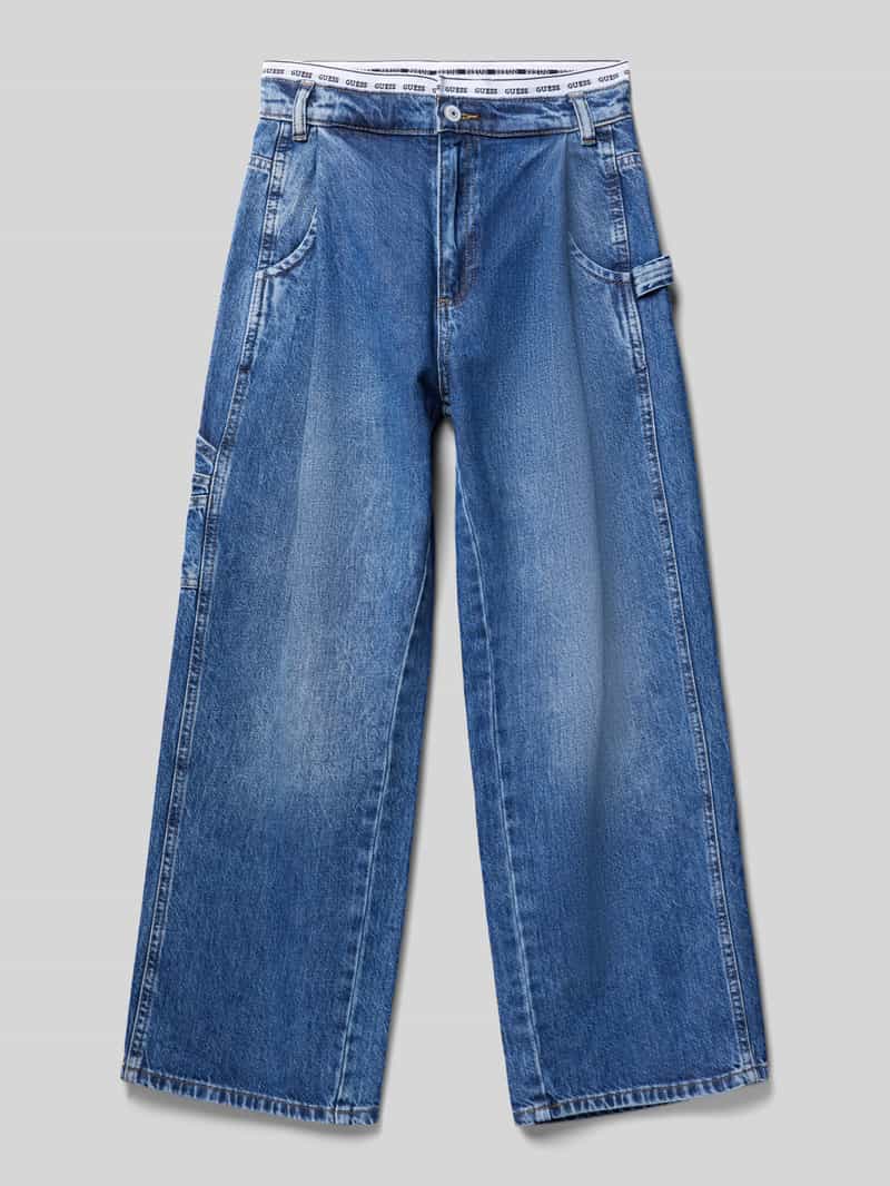 Jeansy o kroju straight fit z czystej bawełny