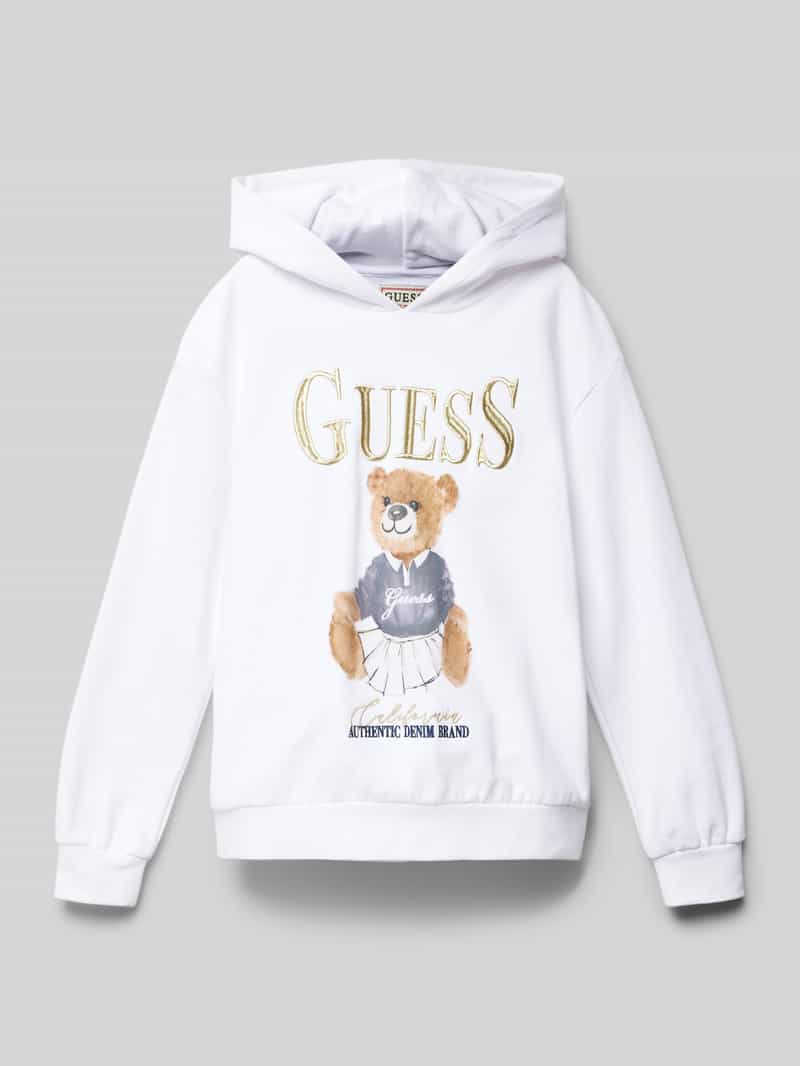 Bluza z kapturem i metalicznym haftem z logo
