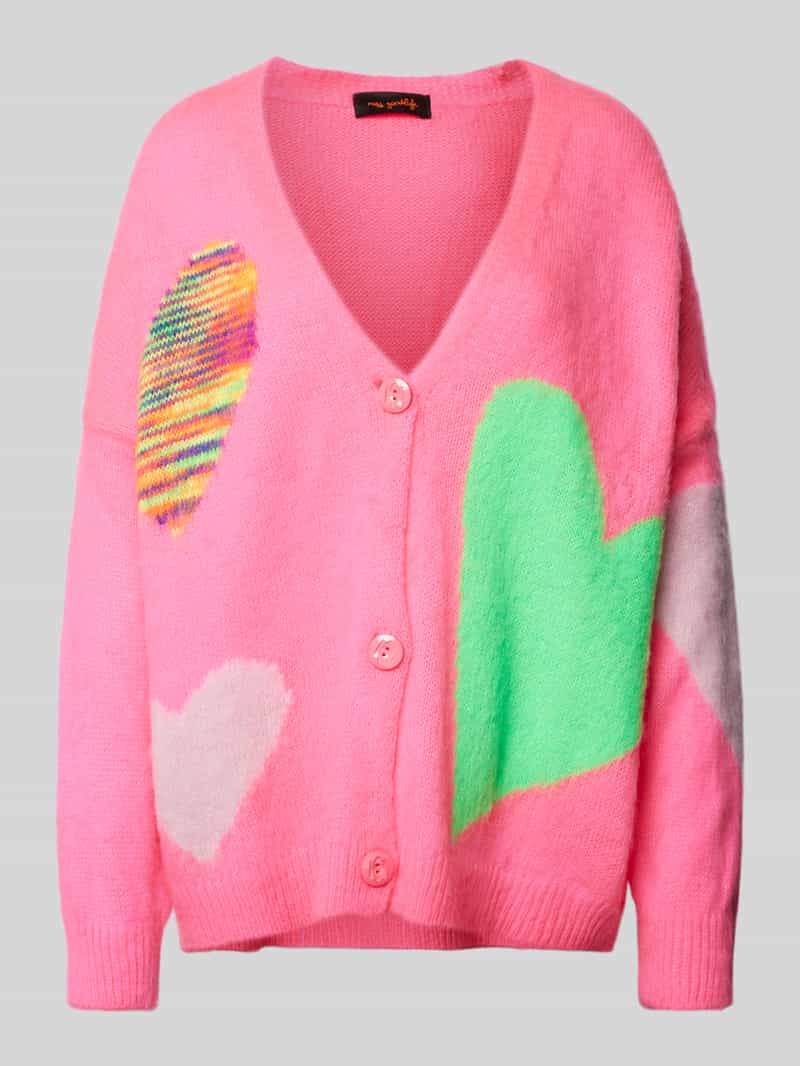 Kurtka z dzianiny o kroju oversized z mieszanki wełny i wełny z alpaki z listwą guzikową
