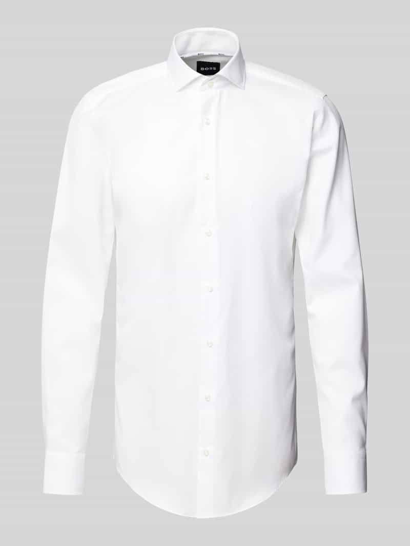 Koszula biznesowa o kroju slim fit z kołnierzykiem typu kent