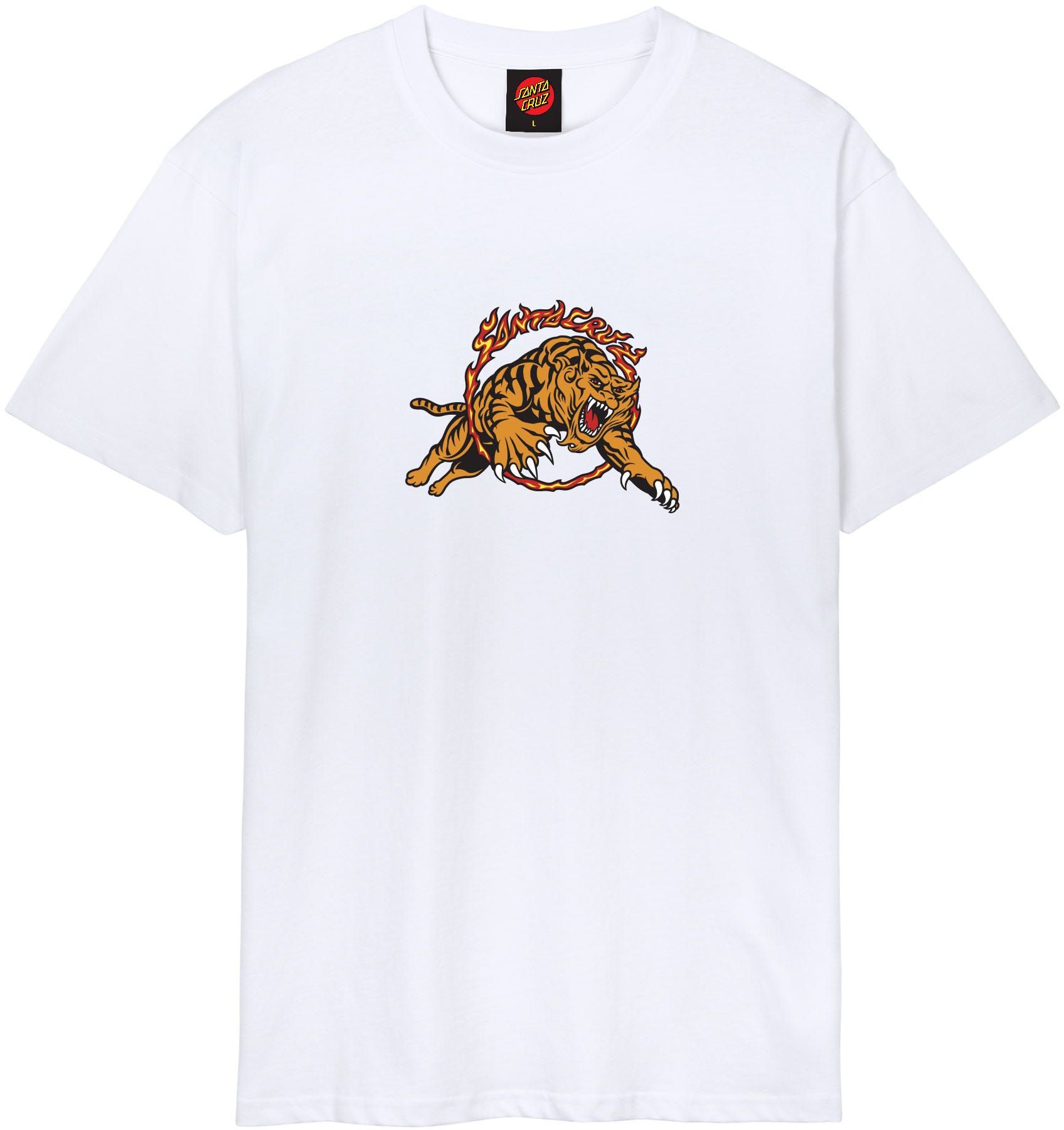 t-shirt SANTA CRUZ SALBA TIGER SIMPLIFED FRONT TEE White