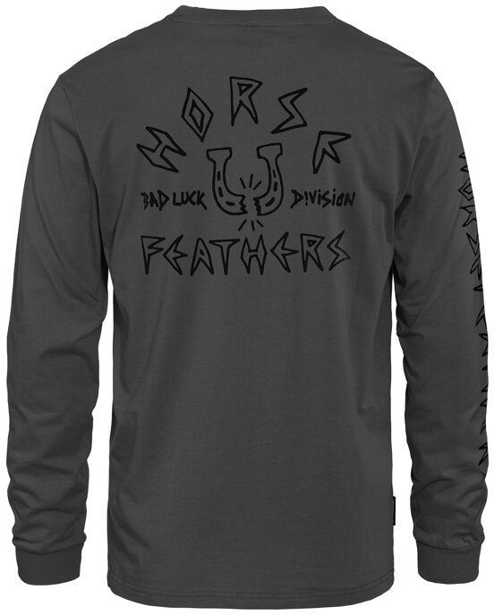 t-shirt HORSEFEATHERS BAD LUCK LS T-SHIRT Gray
