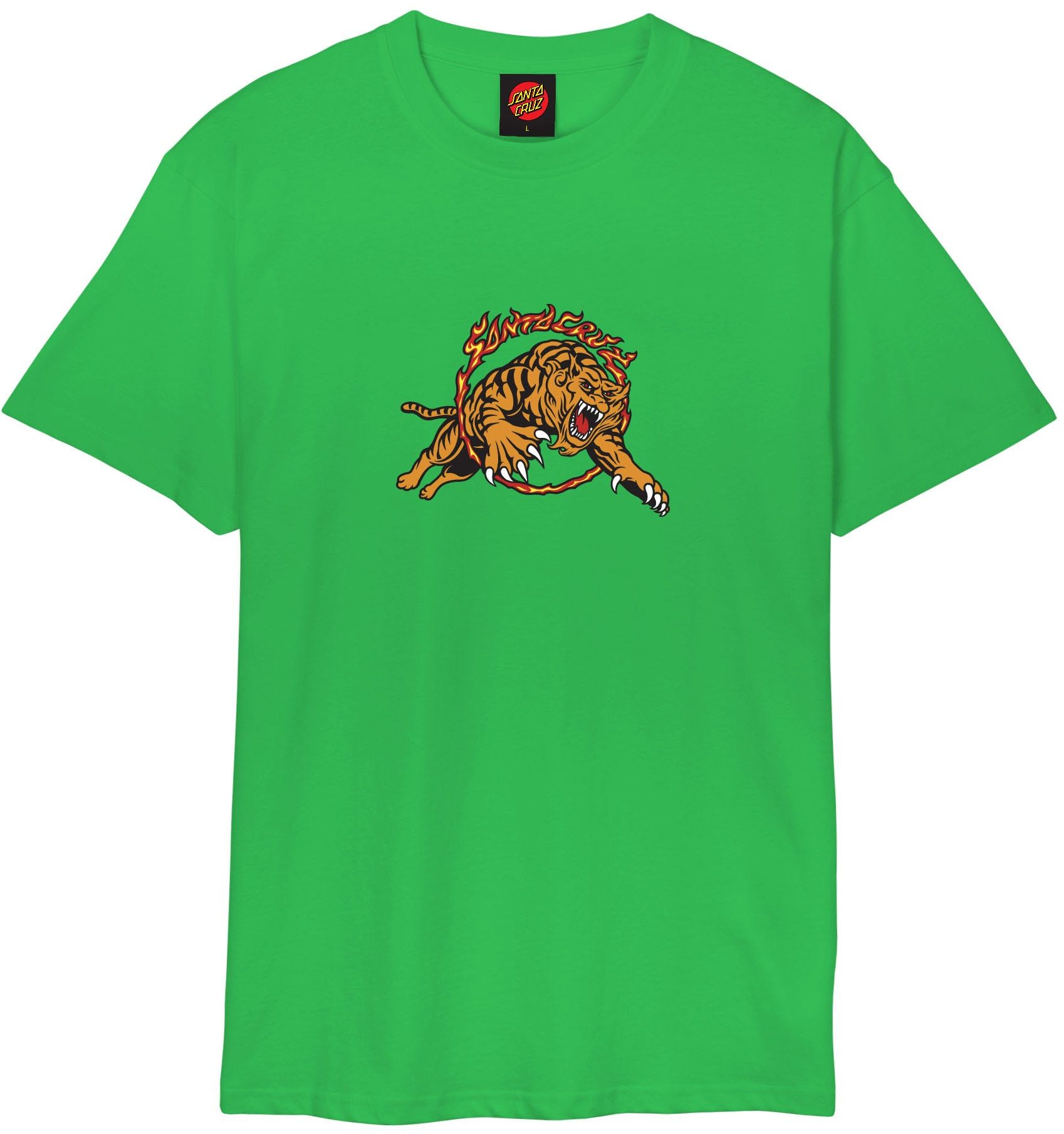 t-shirt SANTA CRUZ SALBA TIGER SIMPLIFED FRONT TEE Sport Green