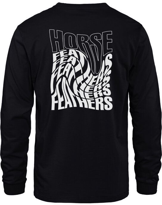 t-shirt HORSEFEATHERS DISTORT LS T-SHIRT Black