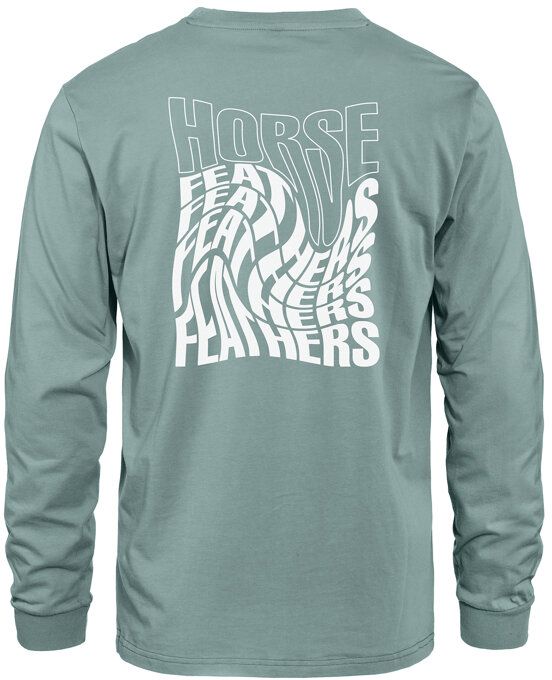 t-shirt HORSEFEATHERS DISTORT LS T-SHIRT Blue Haze