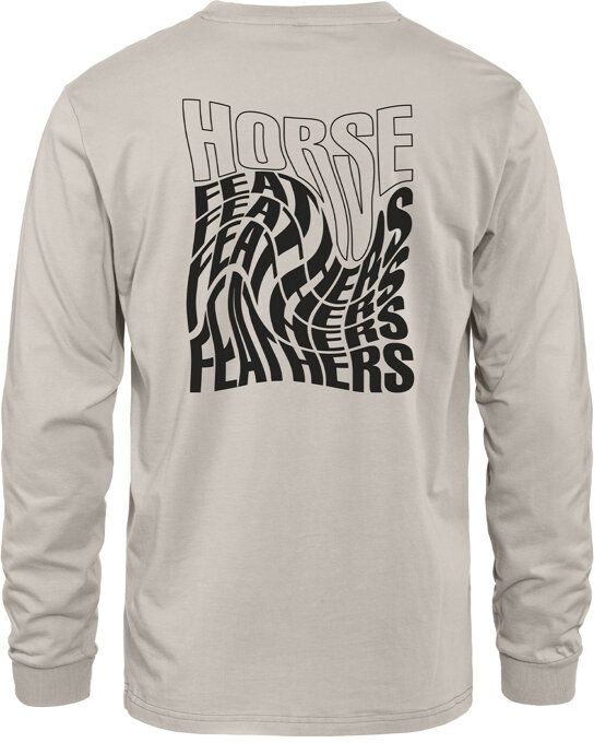 t-shirt HORSEFEATHERS DISTORT LS T-SHIRT Cement